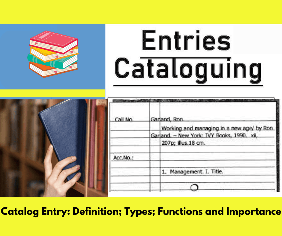 Catalog Entry: Definition; Types; Functions and Importance