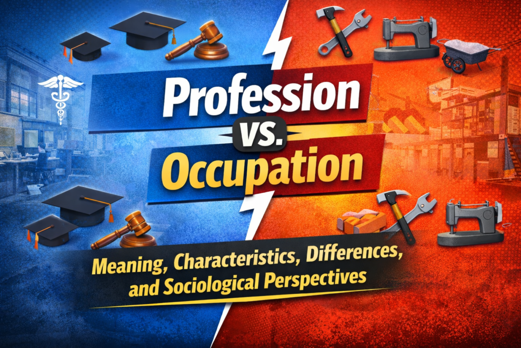 Profession vs. Occupation: Meaning, Characteristics, Differences, and Sociological Perspectives