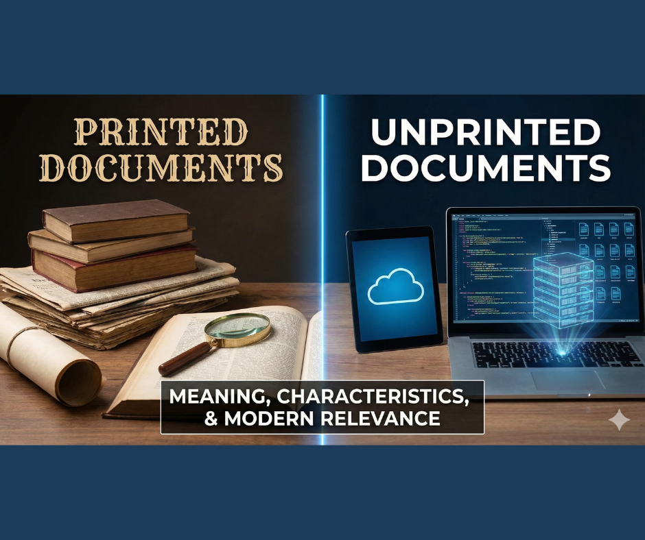 Printed and Unprinted Documents: Meaning, Characteristics, and Modern Relevance
